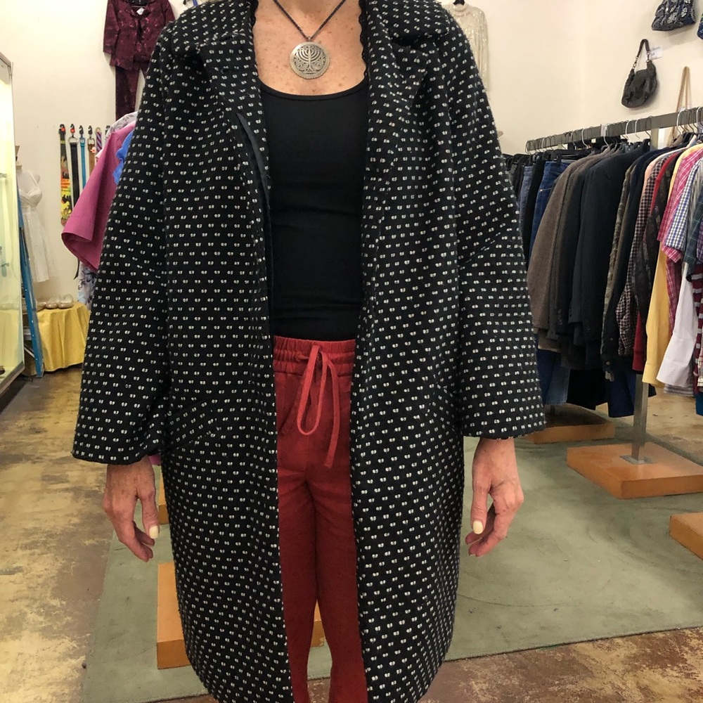 ANTHROPOLOGIE Hazel black and white coat
